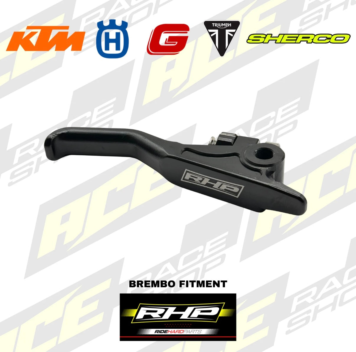 RHP BREMBO EASY PULL LIGHT FRONT BRAKE LEVER KTM HUSQVARNA GASGAS SHERCO TRIUMPH (BLACK)