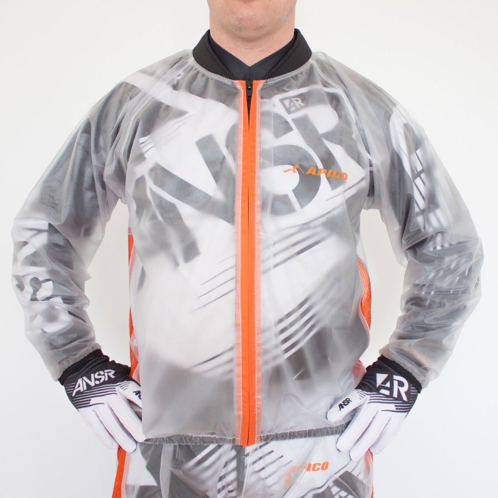 APICO CLEAR RAIN JACKET CLEAR/FLUORESCENT ORANGE