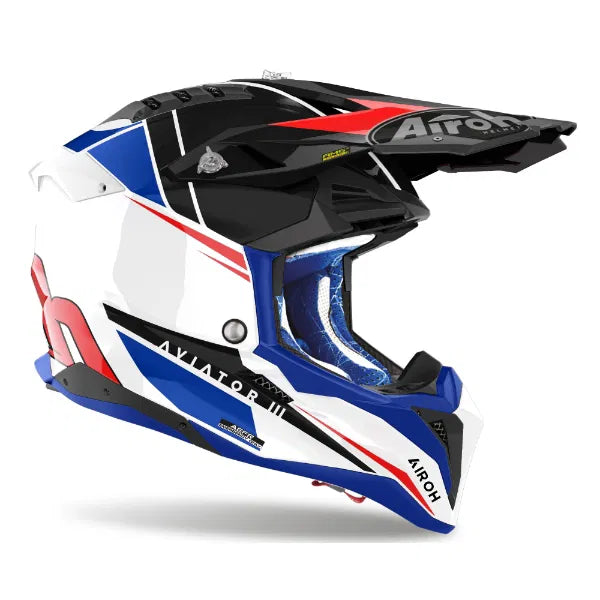 Aviator 3 Push Blue/Red Gloss MX Helmet 22:06