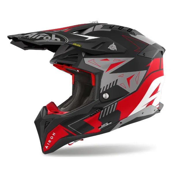 Airoh Aviator 3 Spin Red Matt MX Helmet 22:06
