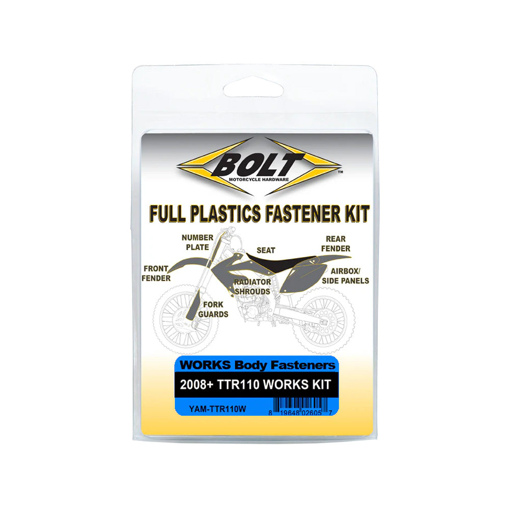 BOLT PLASTIC FASTENER KIT YAMAHA TTR110 08-25