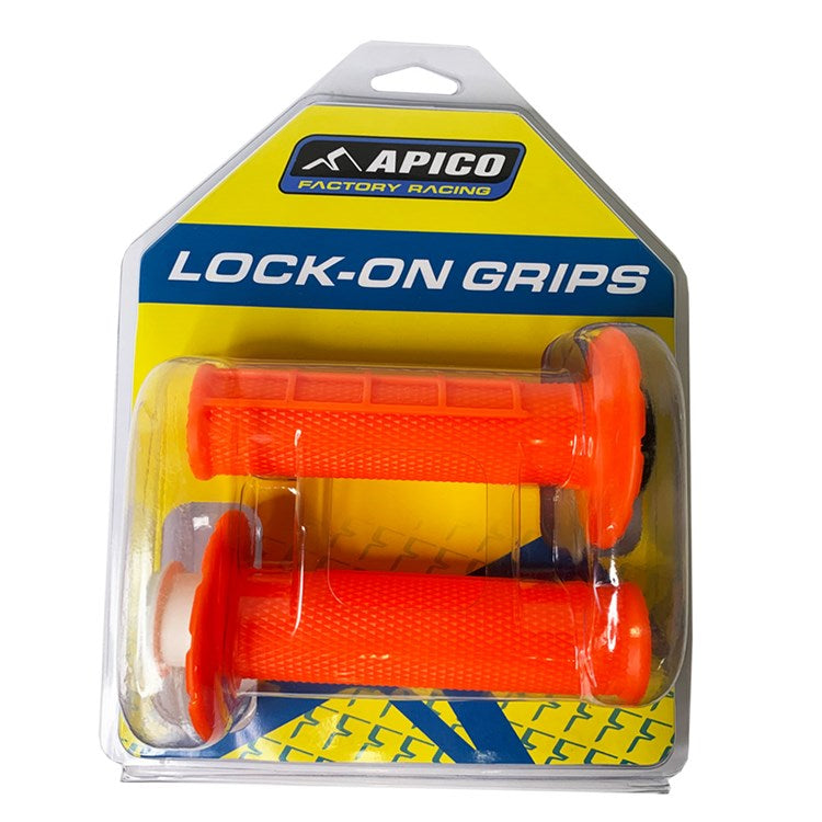 APICO LOCK ON FULL DIAMOND HALF WAFFLE HANDLEBAR GRIPS