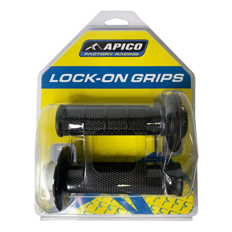 APICO LOCK ON FULL DIAMOND HALF WAFFLE HANDLEBAR GRIPS