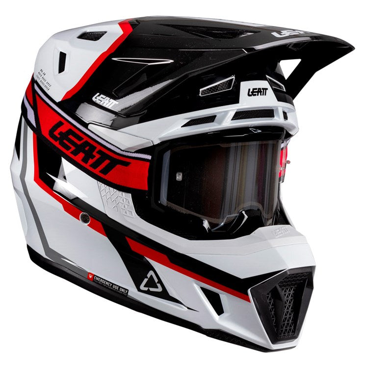 LEATT 2026 HELMET MOTO 7.5 V26 WHITE/RED + FREE GOGGLES