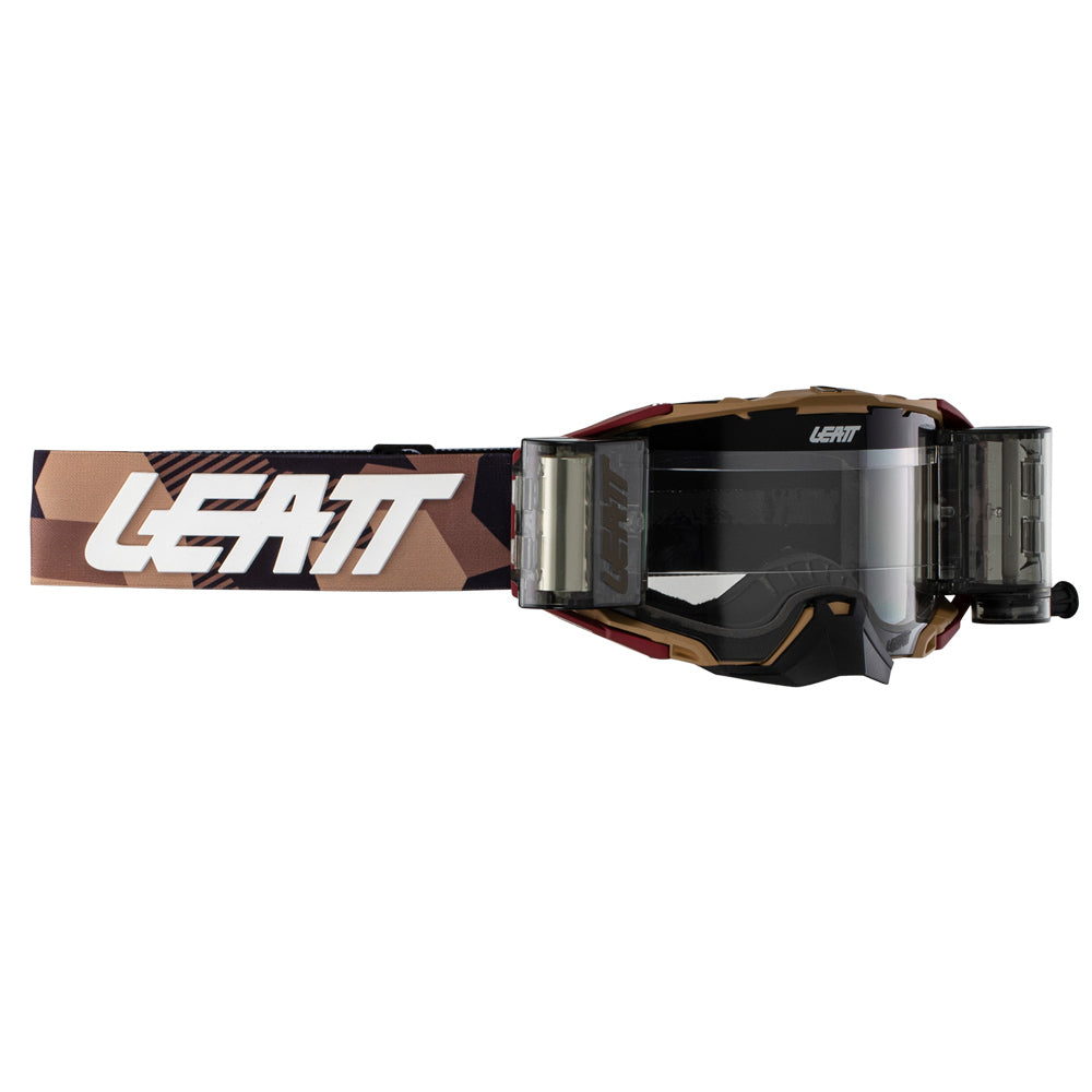 LEATT GOGGLE VELOCITY 6.5 ROLL-OFF RUBY STONE - CLEAR LENS
