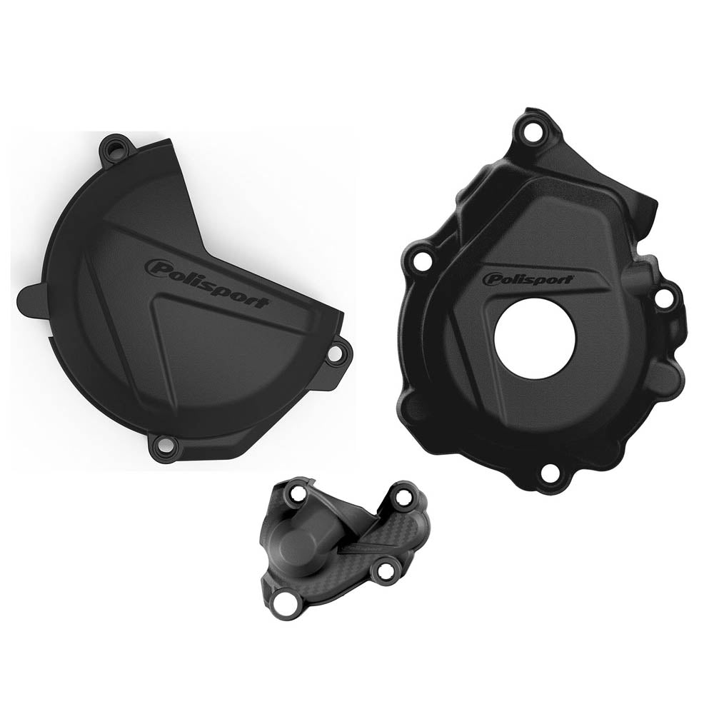 POLISPORT CLUTCH & IGNITION COVER PROTECTOR KTM/HUSKY SX-F/FC 250-350 16-22 BLACK
