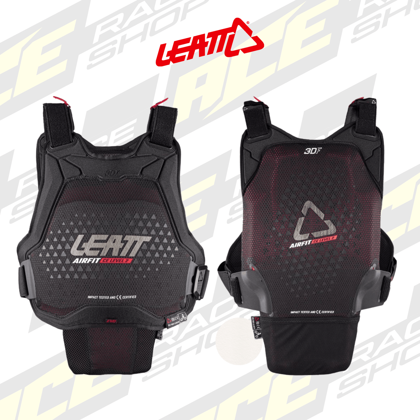 ADULT LEATT MX CHEST PROTECTOR/BODY ARMOUR 3DF AIRFIT EVO BLACK - ACE Race Shop