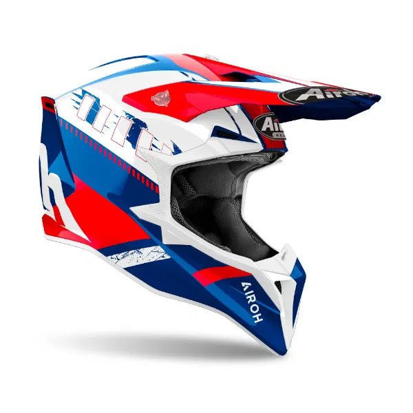Airoh Wraaap Feel Blue/Red Gloss MX Helmet - ACE Race Shop