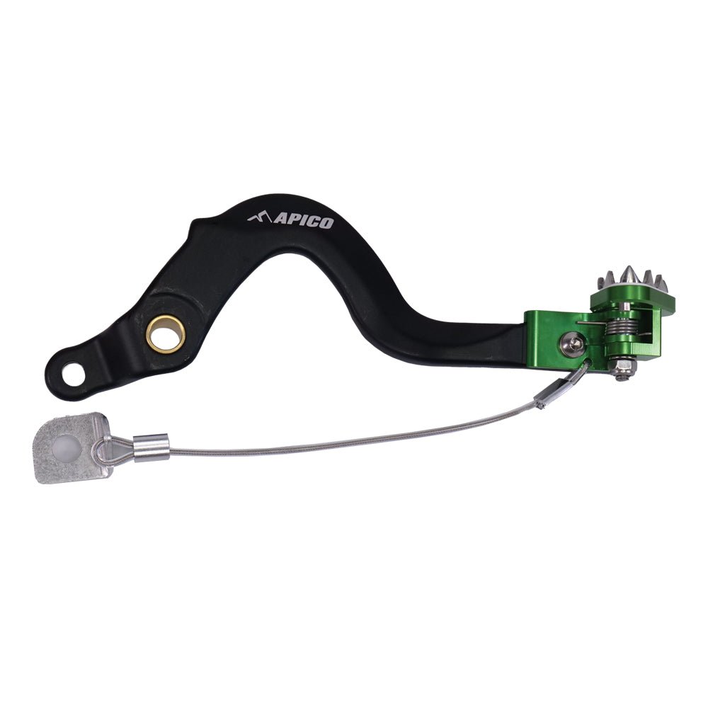 APICO BRAKE PEDAL FORGED KAWASAKI KX125 - 250 88 - 89, KX500 89 - 04 BLACK/GREEN - ACE Race Shop