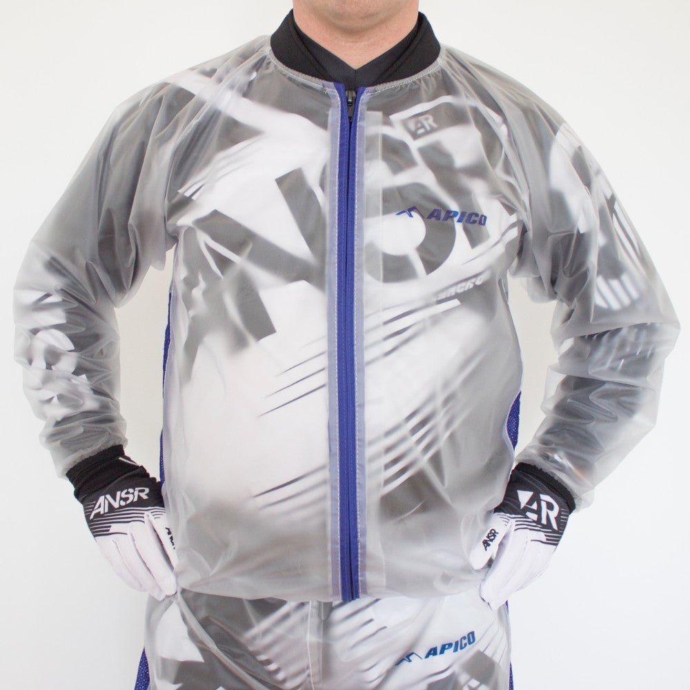 APICO CLEAR MX MOTOCROSS & ENDURO RAIN JACKET CLEAR/BLUE - ACE Race Shop