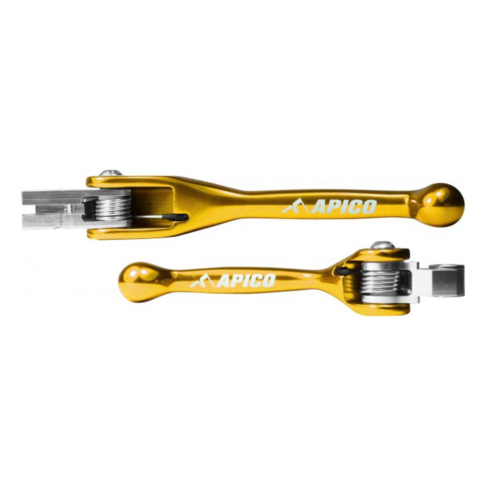 APICO FLEXI LEVER (PAIR) KAW/SUZ KX65/85/100 02 - 23, KX125 - 250 00 - 08, RM - Z250 07 - 23, RM - Z450 05 - 23 YELLOW - ACE Race Shop