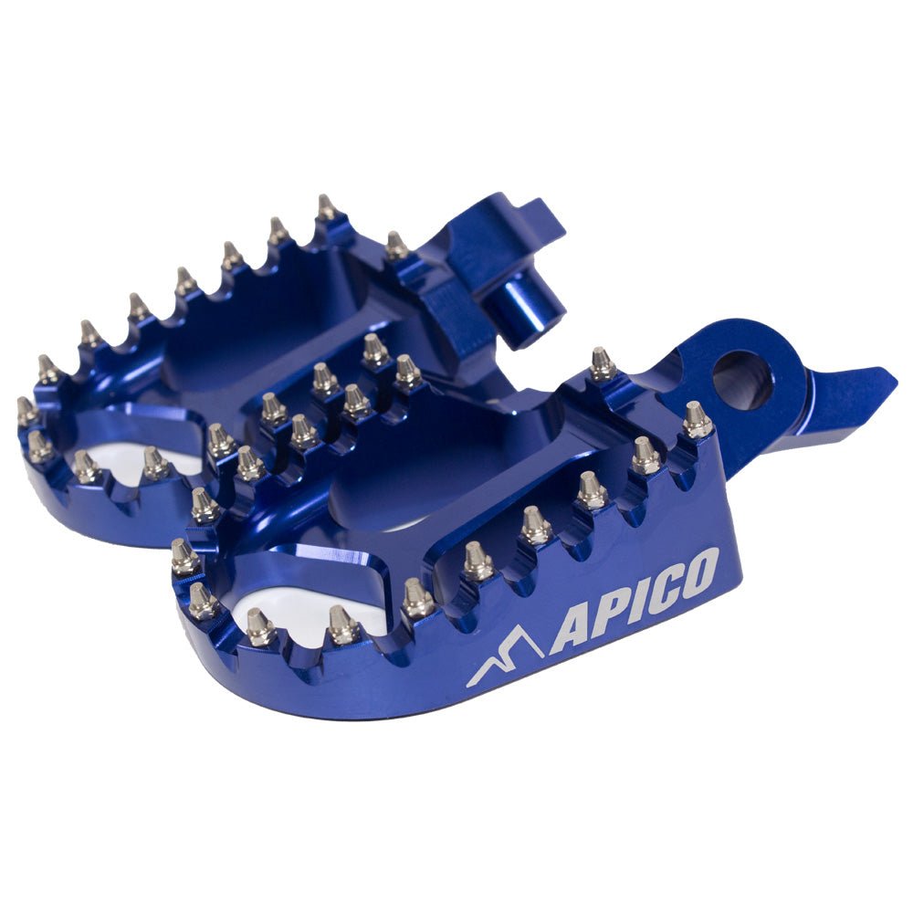 APICO FOOT PEG XTREME YAM YZ250F 2024, YZ450F 23 - 24, YZ450FX/WR450F 2024 BLUE - ACE Race Shop