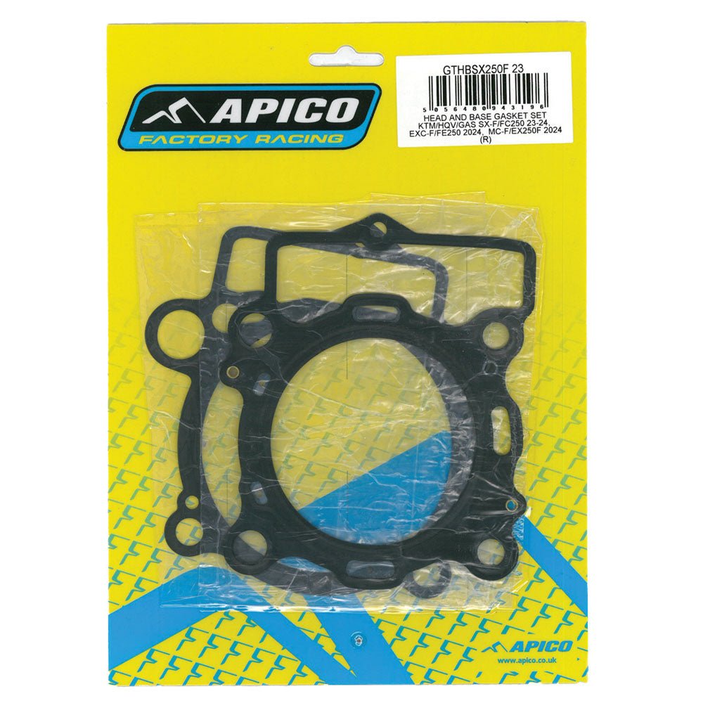 APICO HEAD AND BASE GASKET SET KTM/HQV/GAS SX - F/FC250 23 - 24, EXC - F/FE250 2024, MC - F/EX250F 2024 (R) - ACE Race Shop