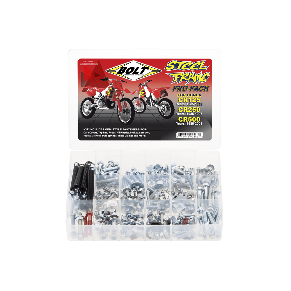 BOLT PRO PACK FASTENER KIT CR STEEL FRAME CR125 85 - 98, CR250 85 - 97, CR500 85 - 01 (R) - ACE Race Shop