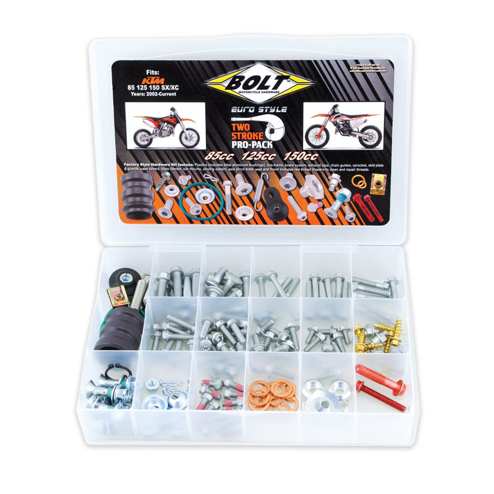 BOLT PRO PACK FASTENER KIT EURO STYLE 2T SX/EXC 85 - 150 02 - 22 (R) - ACE Race Shop