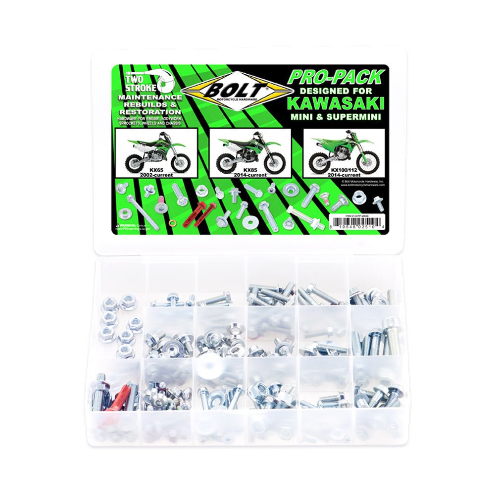 BOLT PRO PACK FASTENER KIT KAWASAKI KX65 04 - 25, KX85 - 122 14 - 25 - ACE Race Shop