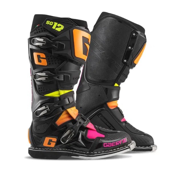 Gaerne SG12 BLack/Orange/Pink MX Boots - ACE Race Shop