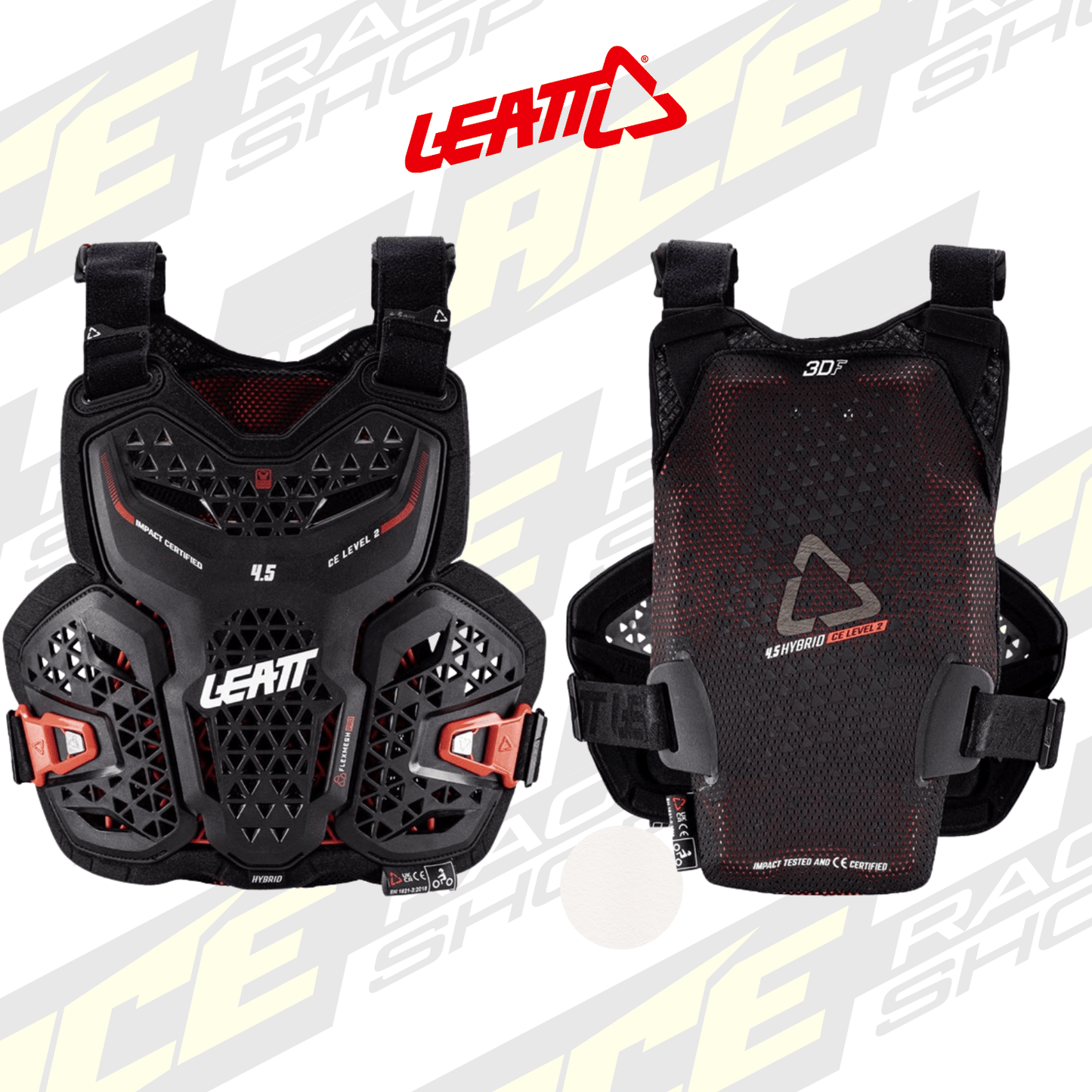 JUNIOR LEATT CHEST PROTECTOR / BODY ARMOUR 4.5 HYBRID YOUTH BLACK - ACE Race Shop