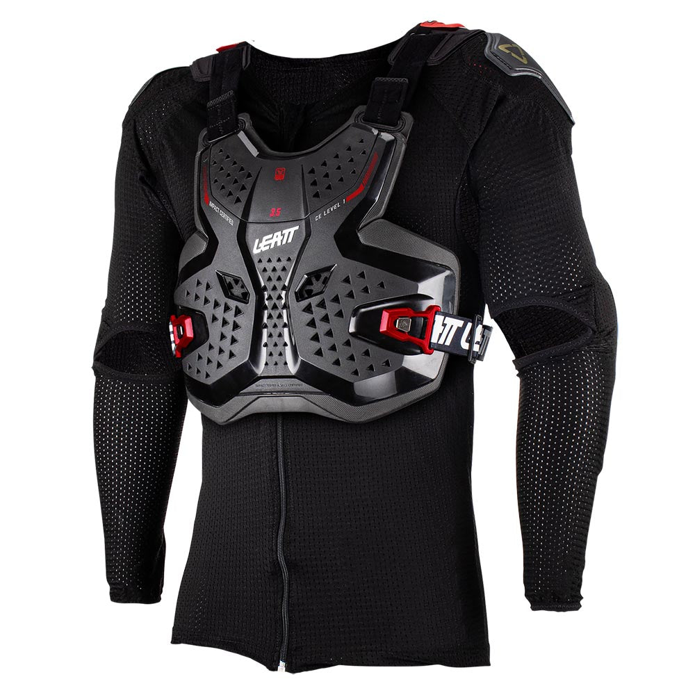 LEATT BODY PROTECTOR 3.5 JUNIOR BLACK/RED LARGE/X - LARGE 147 - 159CM - ACE Race Shop