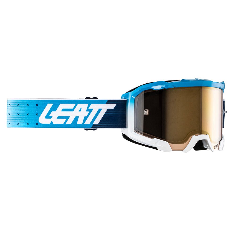 LEATT GOGGLE VELOCITY 4.5 IRIZ CYAN - BRONZE LENS - ACE Race Shop