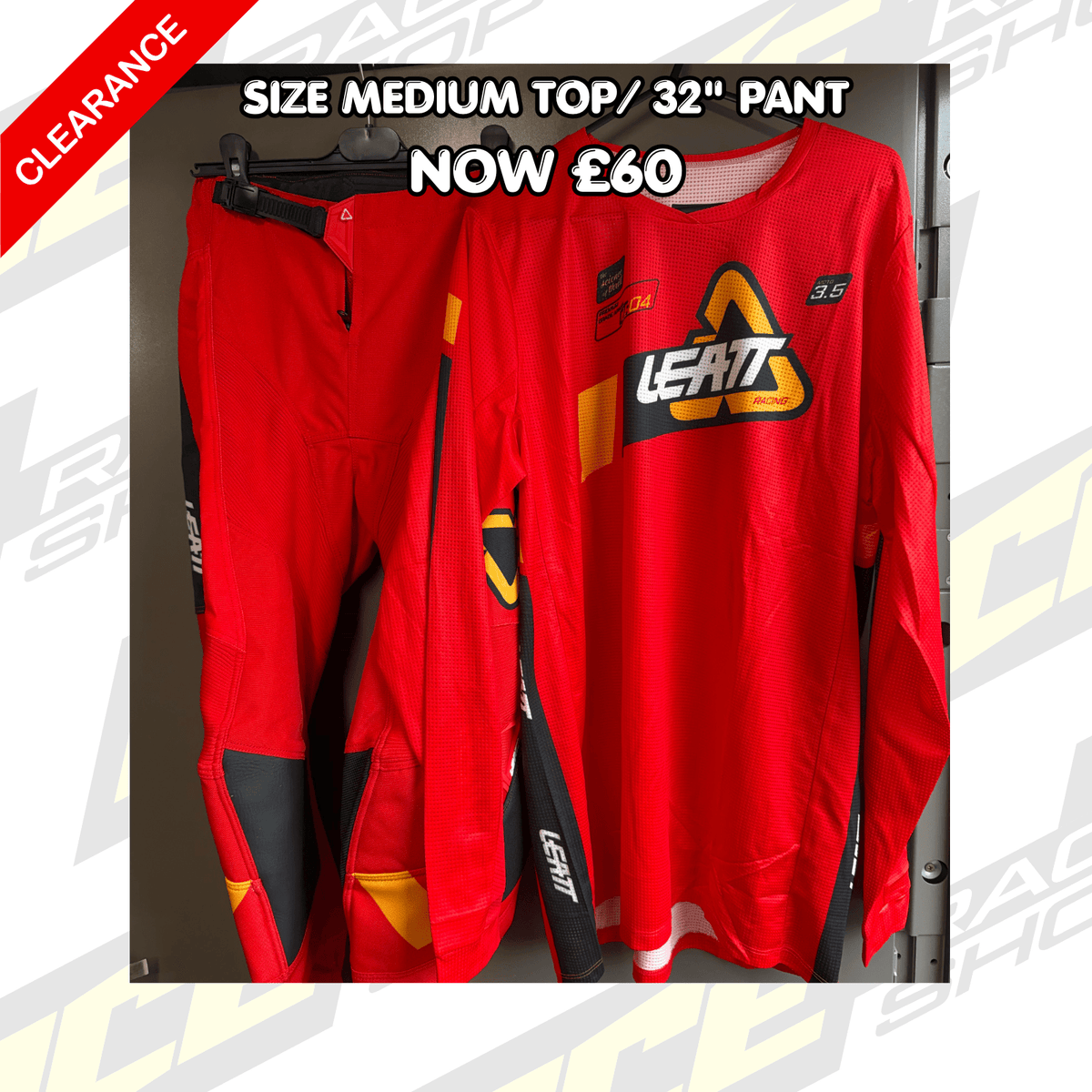 LEATT MOTOCROSS MX SHIRT & PANT KIT COMBO SALE CLEARANCE RED - ACE Race Shop