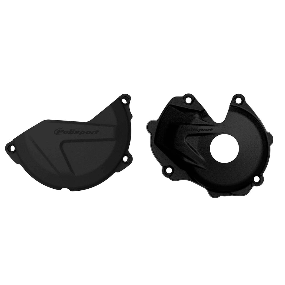 POLISPORT CLUTCH & IGNITION COVER PROTECTOR KAWASAKI KX450F 16 - 18 BLACK - ACE Race Shop