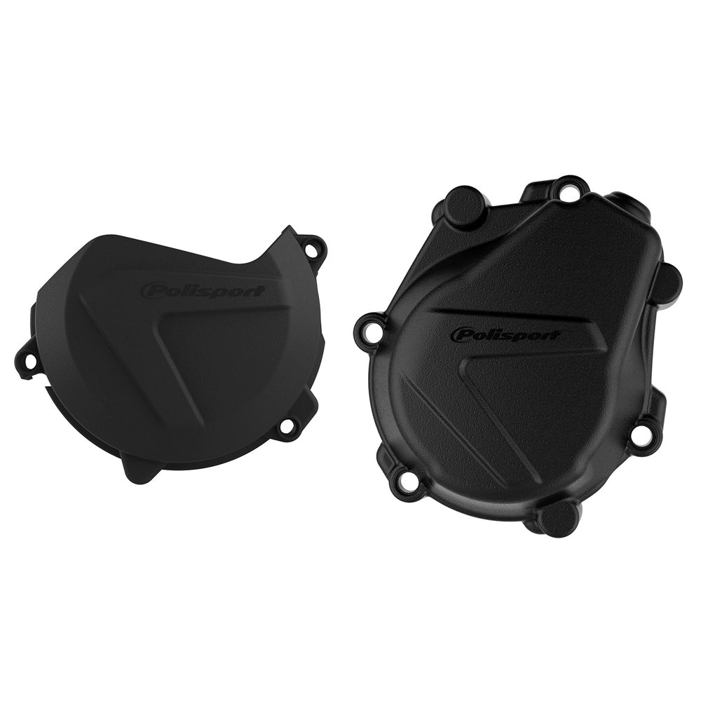 POLISPORT CLUTCH & IGNITION COVER PROTECTOR KTM SXF450 16 - 22, FC/FX450 16 - 22 BLACK - ACE Race Shop
