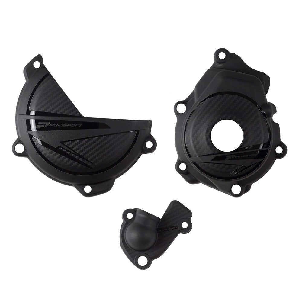 POLISPORT CLUTCH & IGNITION COVER PROTECTOR KTM/HUSKY SX - F/FC 250 - 350 23 - 24 BLACK - ACE Race Shop