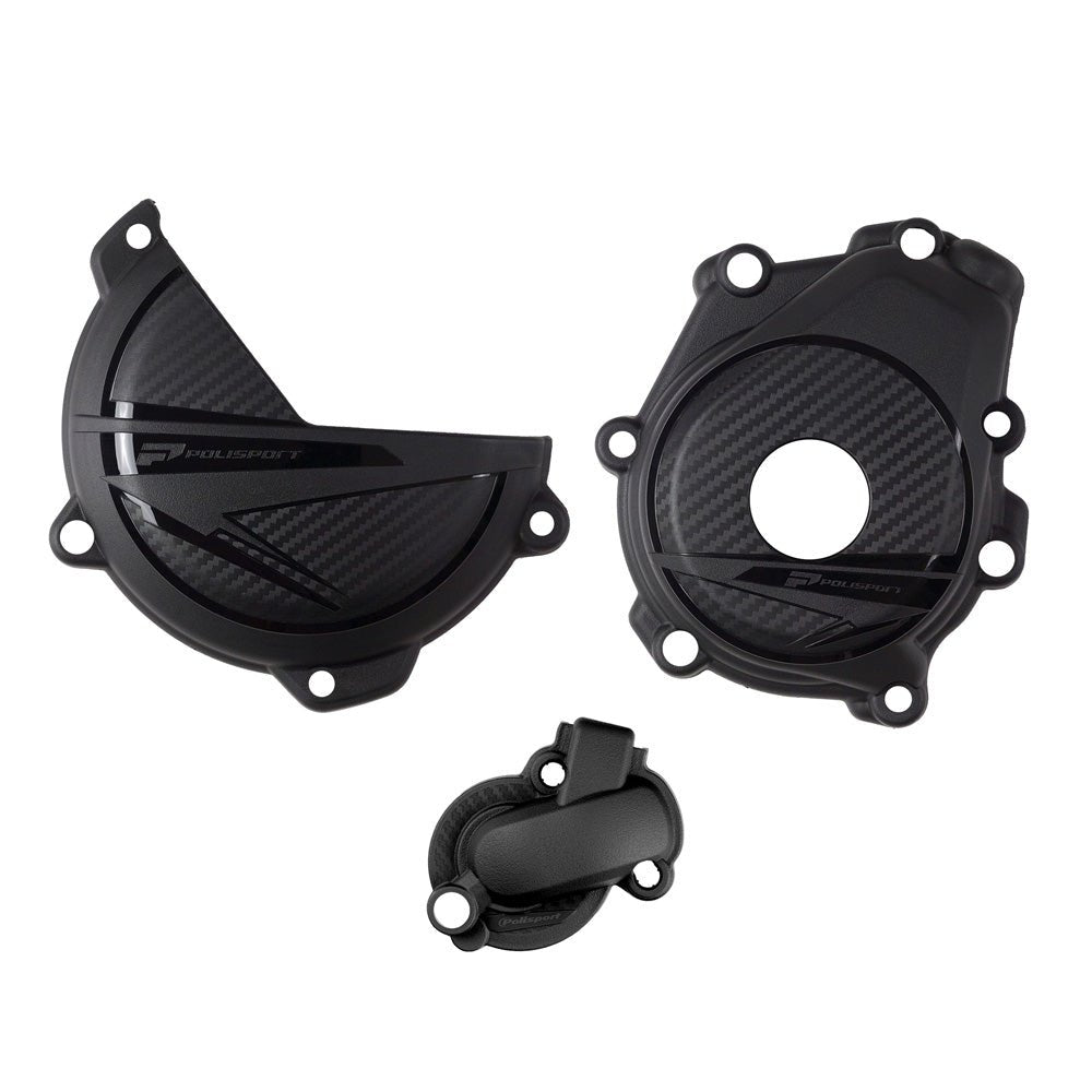 POLISPORT CLUTCH & IGNITION COVER PROTECTOR KTM/HUSKY SX - F/FC 450 23 - 24 BLACK - ACE Race Shop