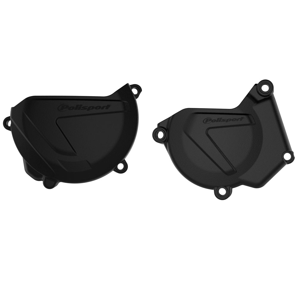 POLISPORT CLUTCH & IGNITION COVER PROTECTOR YAMAHA YZ250 05 - 24, YZ250X 16 - 24 BLACK - ACE Race Shop
