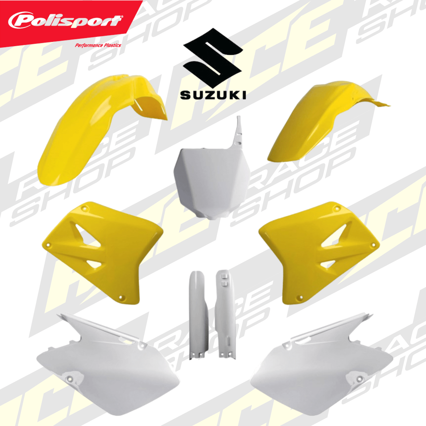 POLISPORT PLASTIC BOX KIT SUZUKI RM - Z250 07 - 09 (OEM 07 - 08) - ACE Race Shop