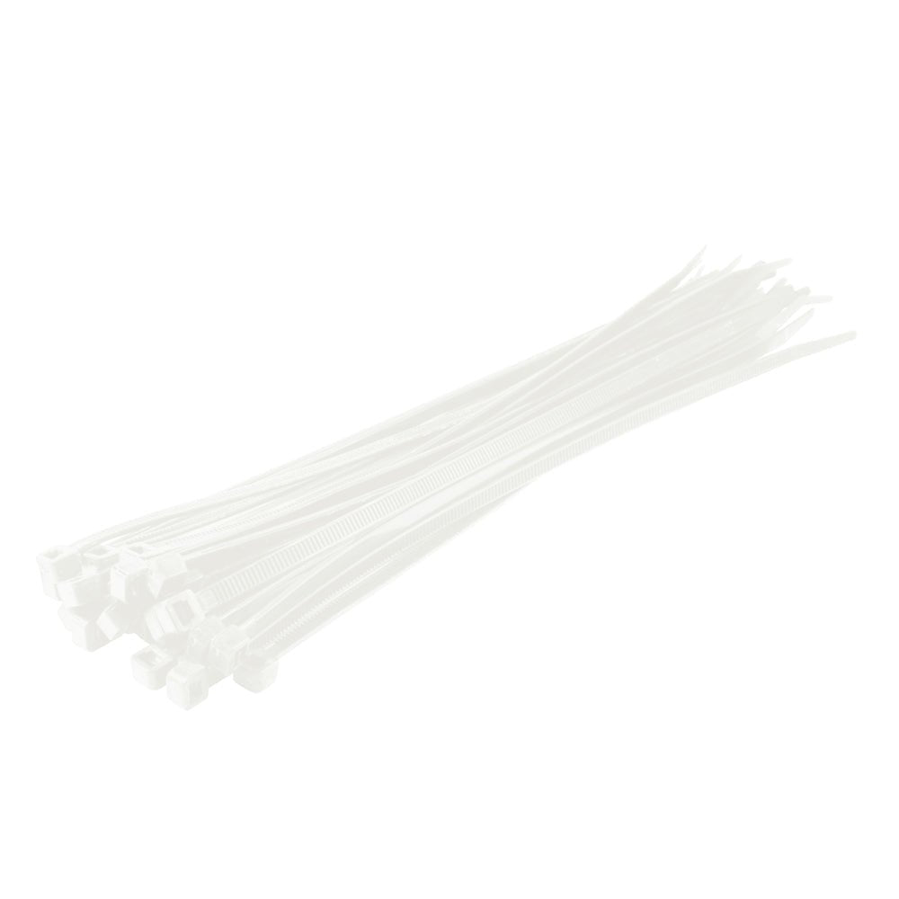 RACELINE CABLE TIES 300 x 4.8mm x 25 WHITE - ACE Race Shop
