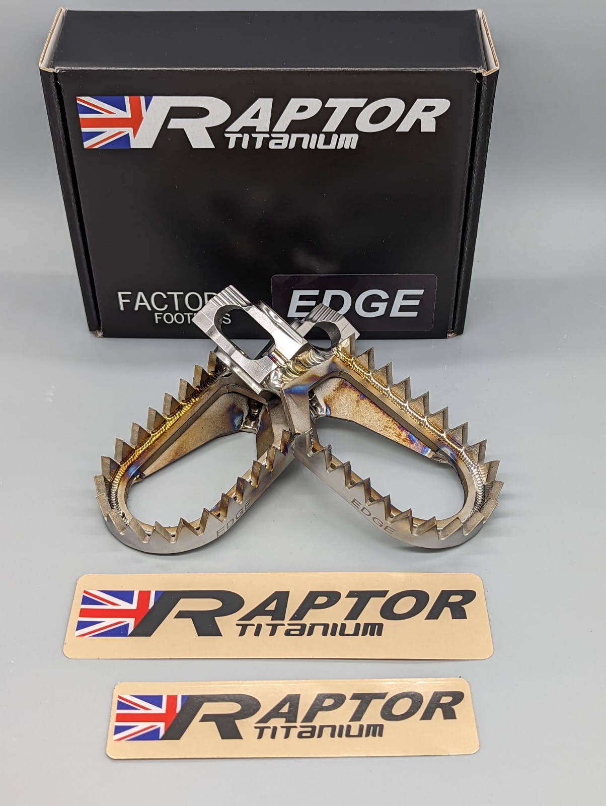 RAPTOR - RME065 KTM/HUS/GAS 50CC/65CC EDGE TITANIUM FOOTPEGS (2024 ONWARDS) - ACE Race Shop