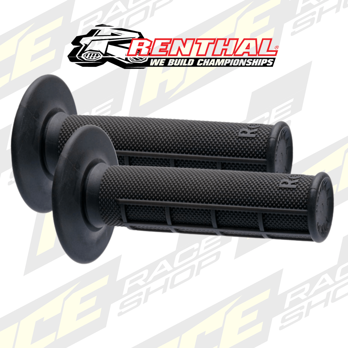 RENTHAL HANDLEBAR GRIP MX DIAMOND/HALF WAFFLE - FIRM CHARCOAL - ACE Race Shop