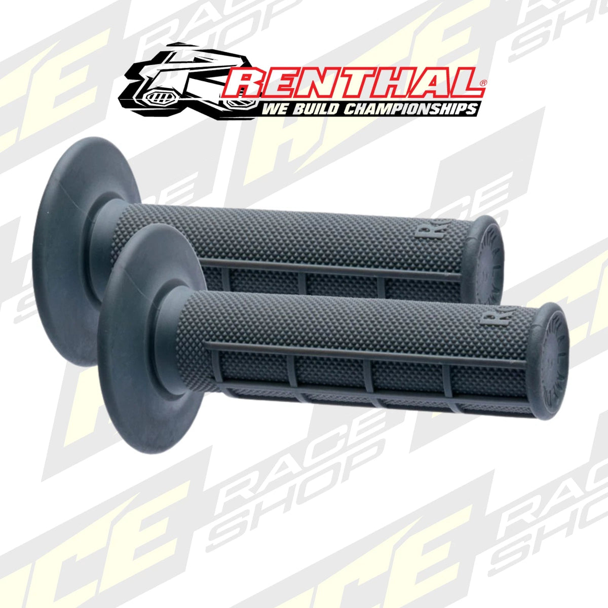 RENTHAL HANDLEBAR GRIP MX DIAMOND/HALF WAFFLE - MEDIUM GREY - ACE Race Shop