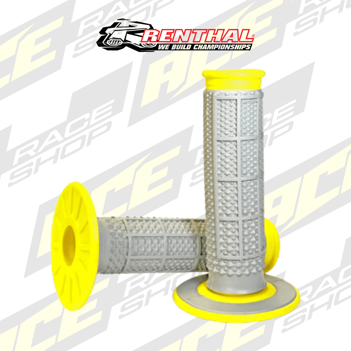 RENTHAL HANDLEBAR GRIP MX DUAL COMPOUND TAPERED 1/2 WAFFLE GREY/YELLOW - ACE Race Shop