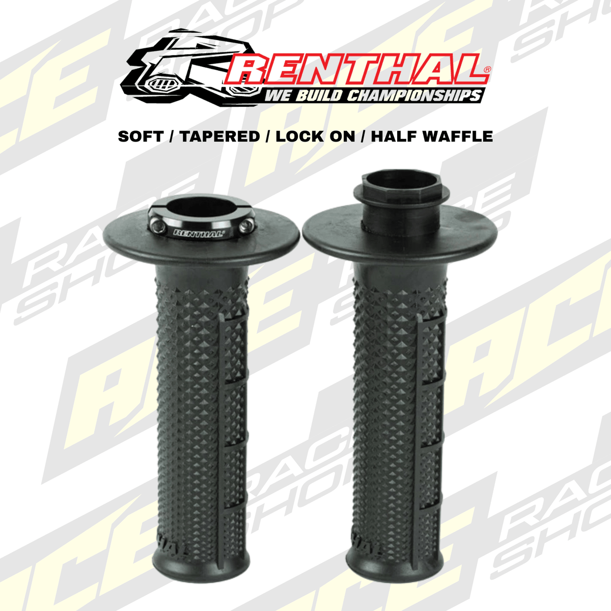 RENTHAL HANDLEBAR GRIP MX R - WORKS LOCK ON SOFT, TAPERED/HALF WAFFLE - ACE Race Shop