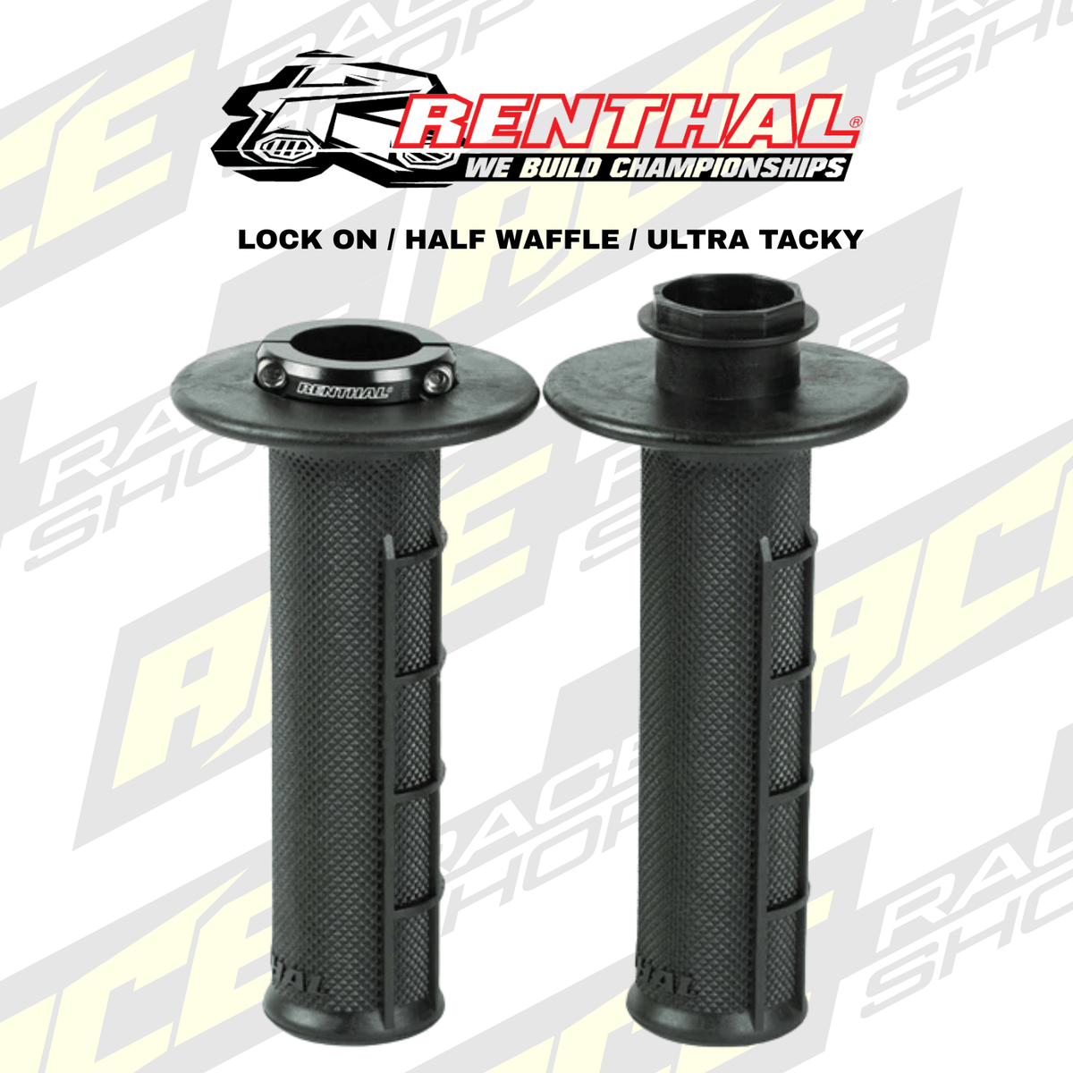 RENTHAL HANDLEBAR GRIP MX R - WORKS LOCK ON ULTRATACKY, HALF WAFFLE - ACE Race Shop