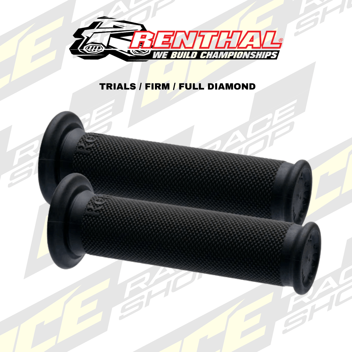 RENTHAL HANDLEBAR GRIP TRIALS FULL DIAMOND FIRM CHARCOAL - ACE Race Shop