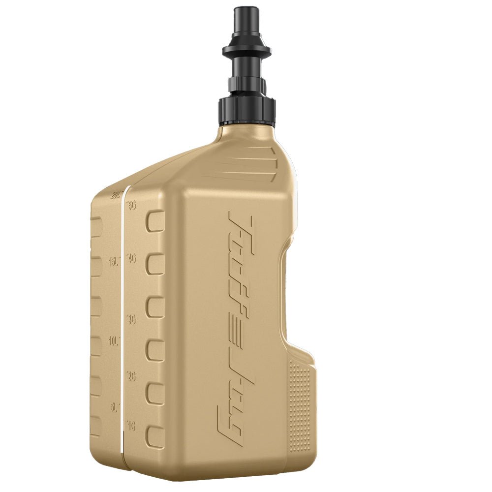 TUFF JUGS TUFF JUG 20L DESERT TAN WITH BLACK RIPPER CAP - ACE Race Shop