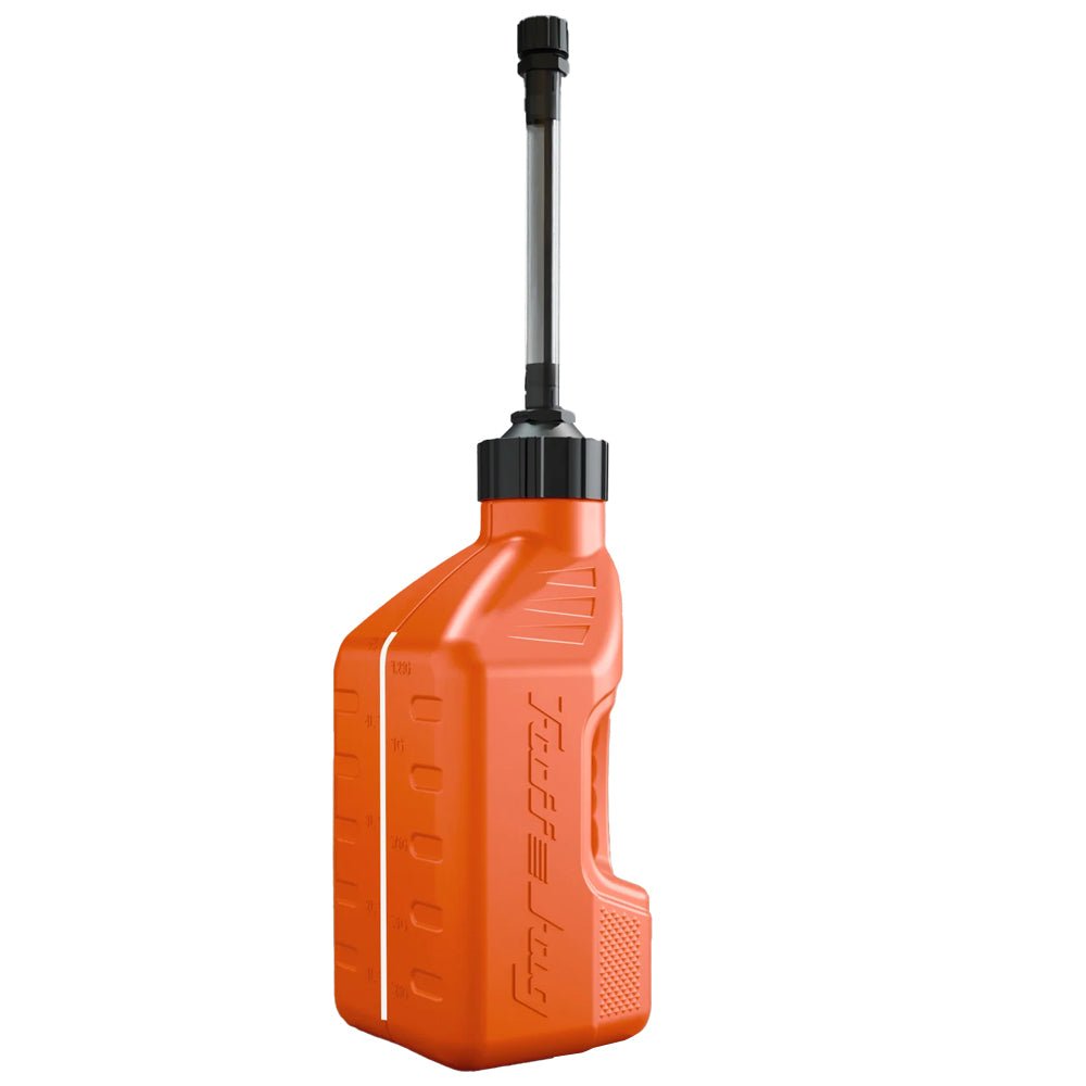 TUFF JUGS TUFF JUG 5L ORANGE WITH AUTO - STOP SPOUT - ACE Race Shop