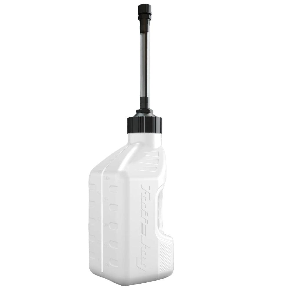 TUFF JUGS TUFF JUG 5L WHITE WITH AUTO - STOP SPOUT - ACE Race Shop