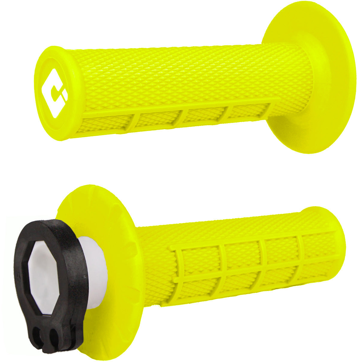 ODI Half Waffle MX Lock-On Grip Set - Flo Yellow