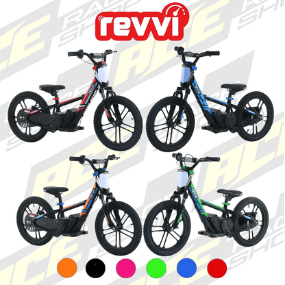 16"+ PLUS REVVI ELECTRIC KIDS BALANCE BIKE - RED/ORANGE/BLUE/GREEN/BLACK/PINK - ACE Race Shop