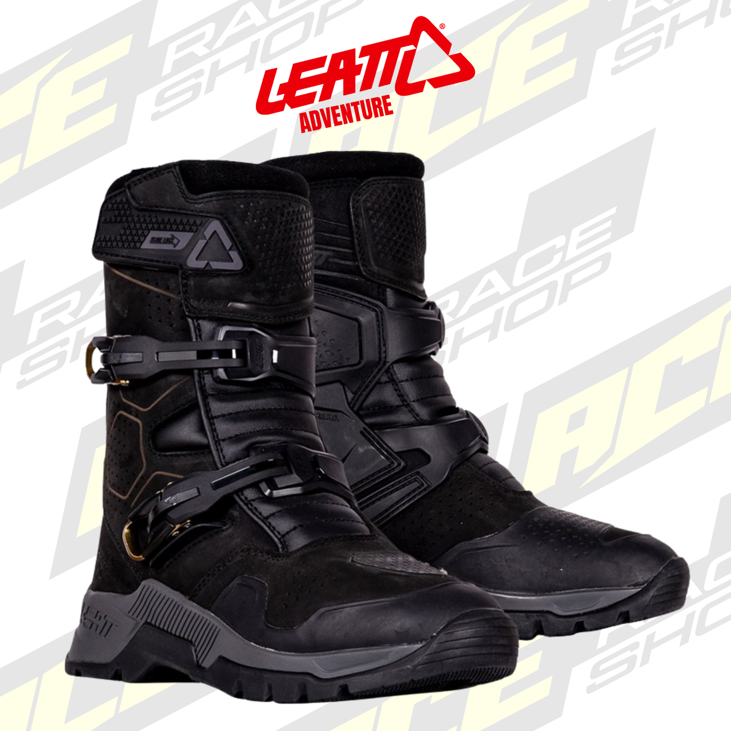 LEATT ADVENTURE BOOT HYDRADRI SHORT 7.5 STEALTH / GREEN LANE TRAIL RIDING