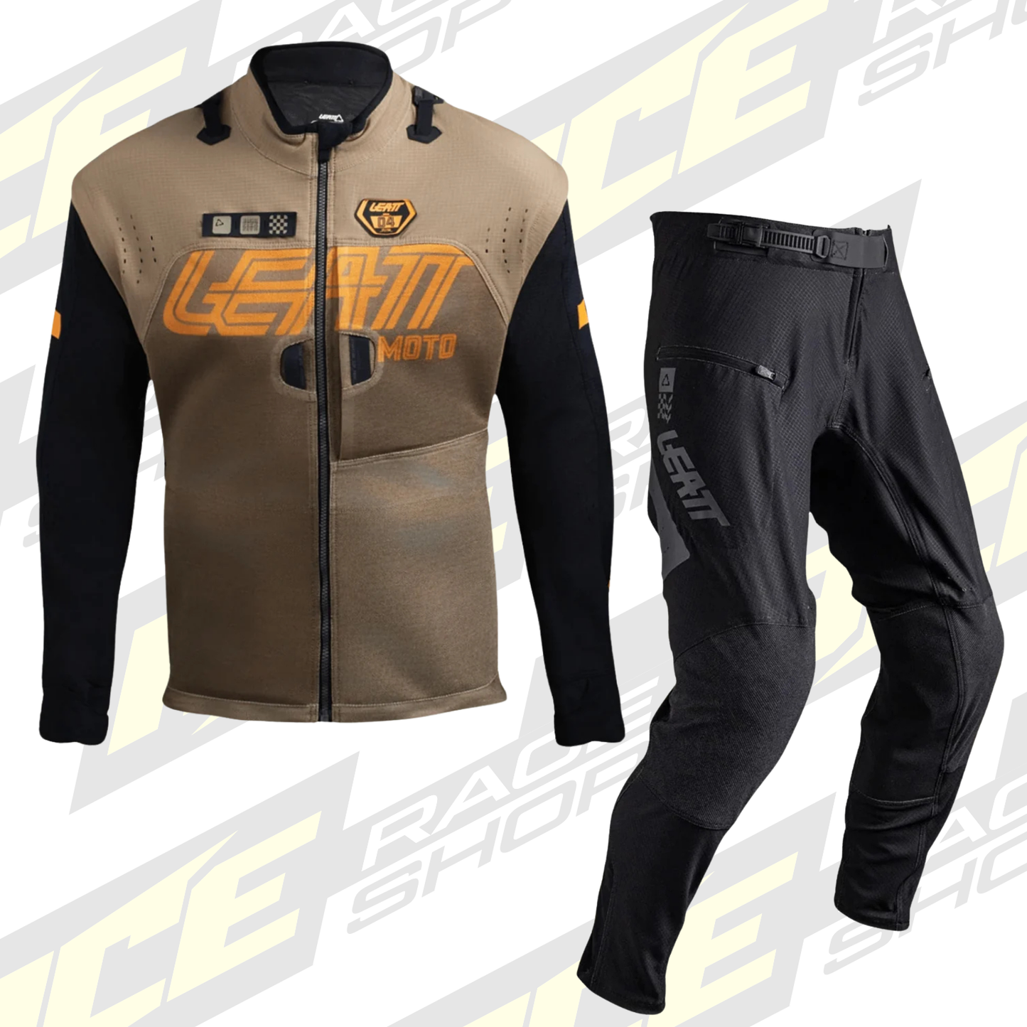 LEATT ENDURO / TRAIL RIDING JACKET & PANT KIT COMBO X-FLOW - KHAKI BROWN/BLACK