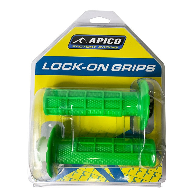 APICO LOCK ON FULL DIAMOND HALF WAFFLE HANDLEBAR GRIPS