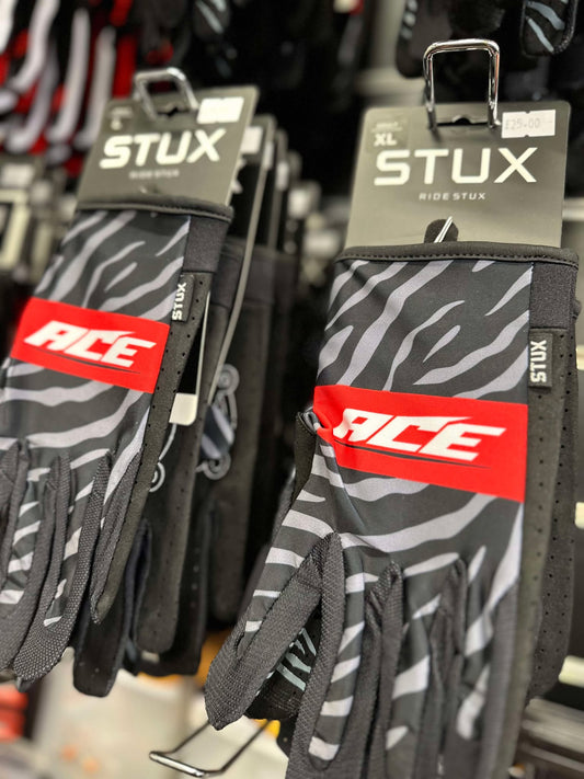 ACE RACING GLOVES (ZEBRA)