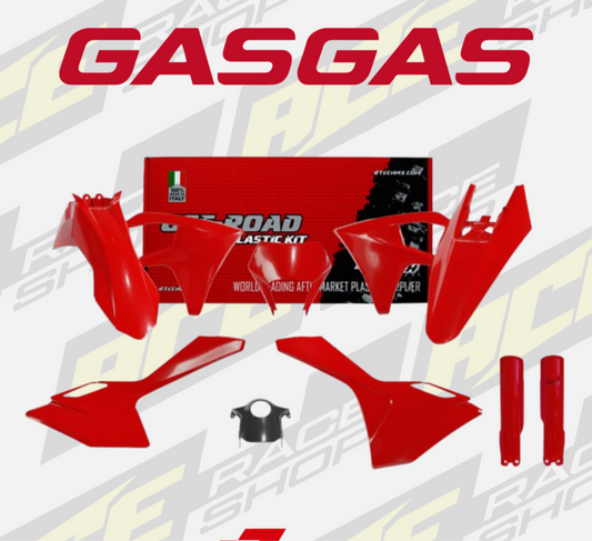 GASGAS ENDURO RED PLASTIC KIT EC ECF 250 300 350 2024 - 2025 INC HEADLIGHT MASK