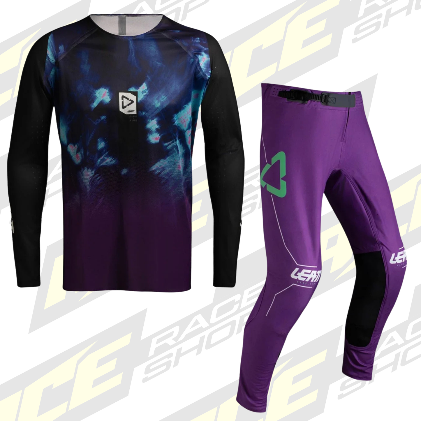 LEATT MOTOCROSS MX 5.5 SHIRT & PANT KIT COMBO - AI PURPLE